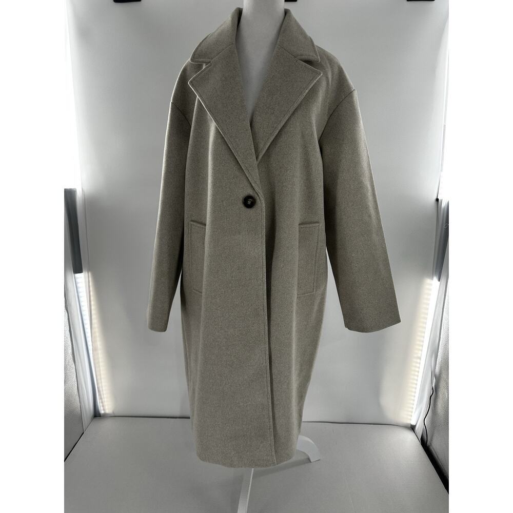 CoffeeShop Trench Coat Single Breasted Sz XL Walker Grey Minimalist Normcore